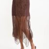 GONNA IN TULLE CON DETTAGLI IN PIZZO - Dark Brown, TU