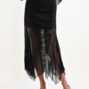 GONNA IN TULLE CON DETTAGLI IN PIZZO - Black, TU
