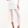 GONNA IN TULLE CON DETTAGLI IN PIZZO - Cream, TU