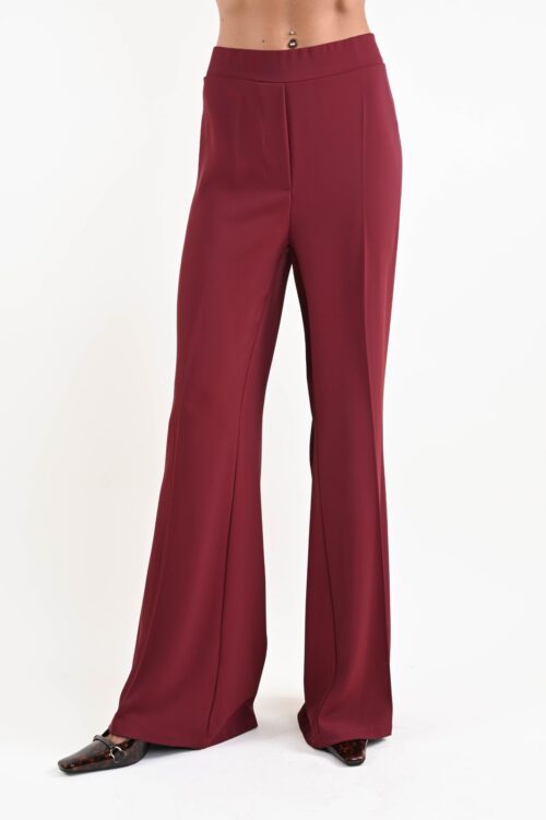 Alternative view of PANTALONI A PALAZZO IN TESSUTO FLUIDO CON PIEGHE DAVANTI