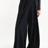 PANTALONI AMPI A PALAZZO CON SPACCO ALTO - Nero, TU