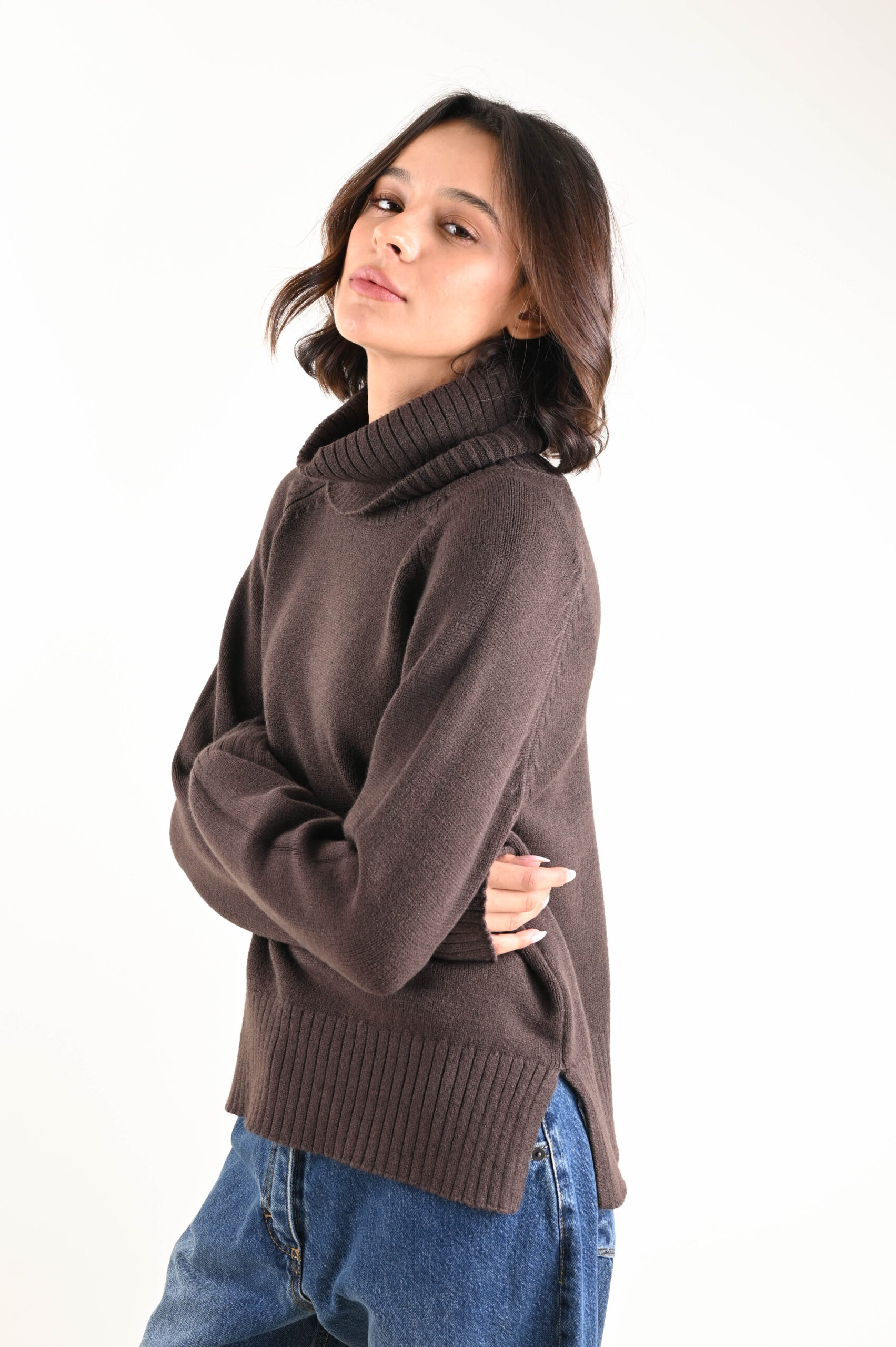 MAGLIA CON COLLO A COSTINE - immagine 2