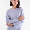 MAGLIONCINO CON MICROPAILLETTES E SCOLLO ROTONDO - Perla, TU