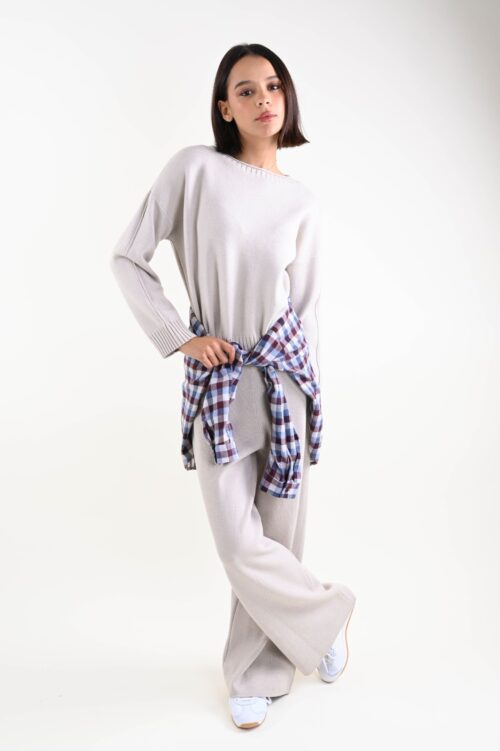 PANTALONI IN MAGLIA CON MICROPAILLETTES