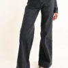 JEANS STRAIGHT NERI CON TASCHE FRONTALI - Nero, M