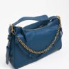 BORSA BAGUETTE IN SIMILPELLE MARTELLATA CON CATENA - Verde, TU