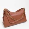 BORSA BAGUETTE IN SIMILPELLE MARTELLATA CON CATENA - Moro, TU
