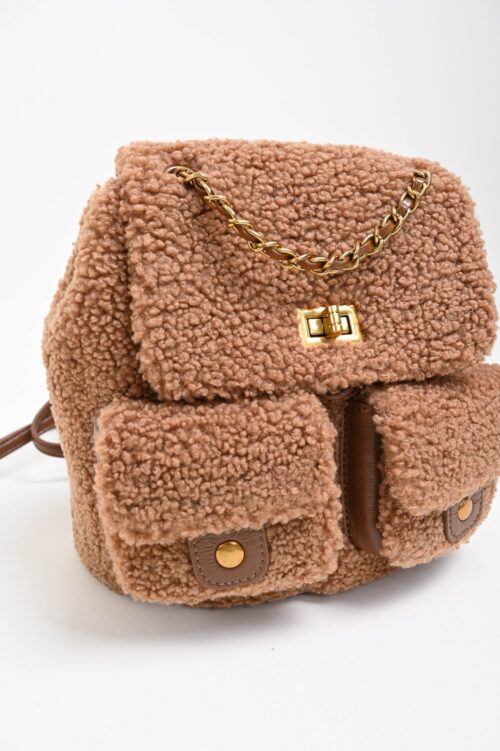 Alternative view of ZAINO TEDDY CON DETTAGLI IN SIMILPELLE