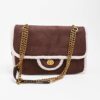 FLAP BAG SCAMOSCIATA CON BORDO SHEARLING E CATENA DORATA - Moro, TU