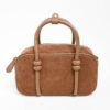 BAULETTO A MANO IN SUEDE CON DETTAGLI IN SIMILPELLE - Coffee, TU