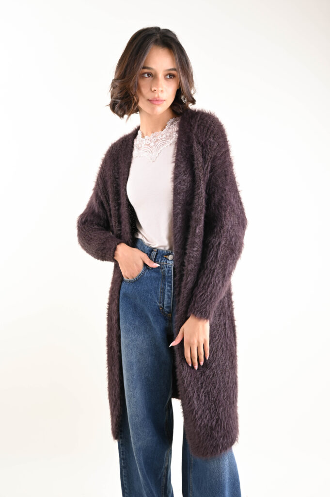 CARDIGAN LUNGO MORBIDO A PELO LUNGO 