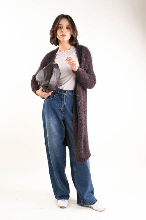 Alternative view of CARDIGAN LUNGO MORBIDO A PELO LUNGO