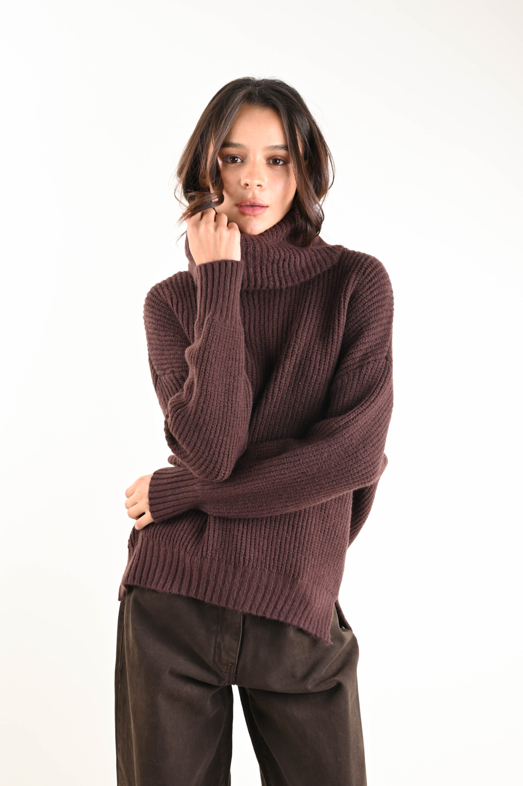 U403-90_MORO MAGLIA A COLLO MORBIDO IN MAGLIA GROSSA - Moro, TU