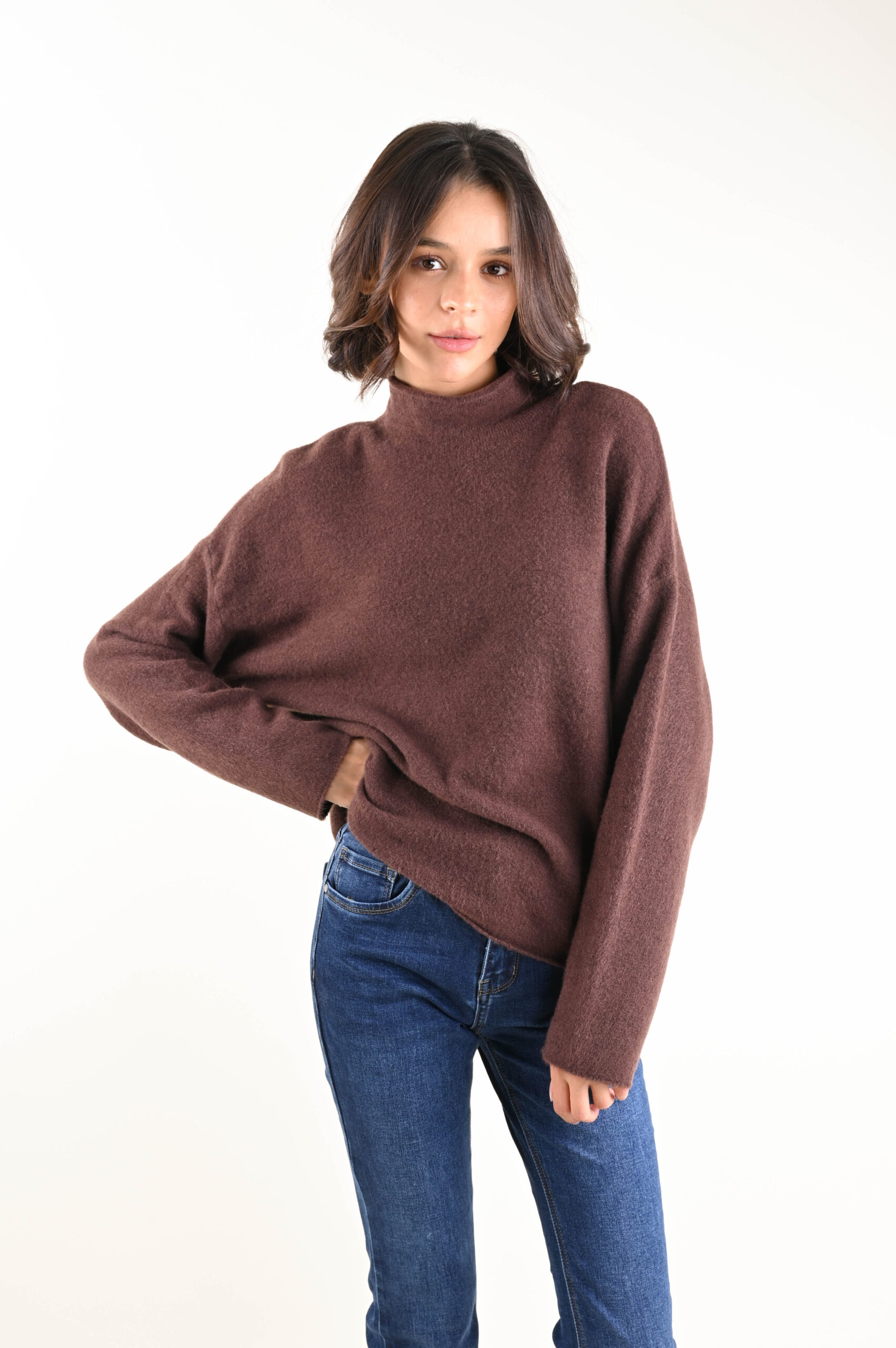 U579-90_MORO MAGLIA A COLLO ALTO MORBIDO - Moro, TU