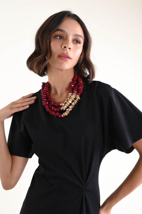 COLLANA MULTIFILI CON ELEMENTI IRREGOLARI