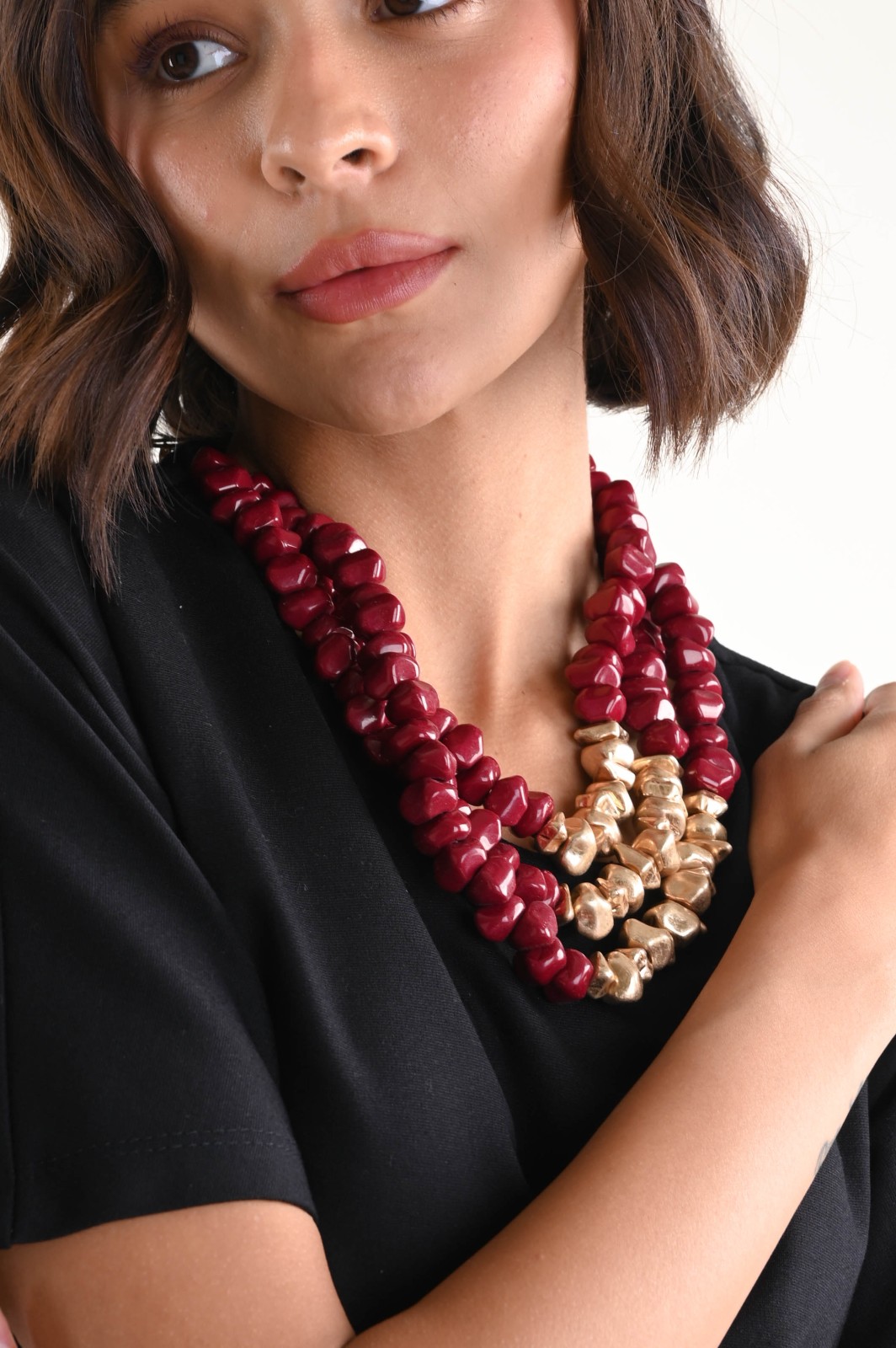 COLLANA MULTIFILI CON ELEMENTI IRREGOLARI - Image 2