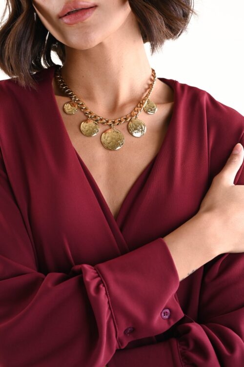 COLLANA A CATENA CON CIONDOLI MEDAGLIA