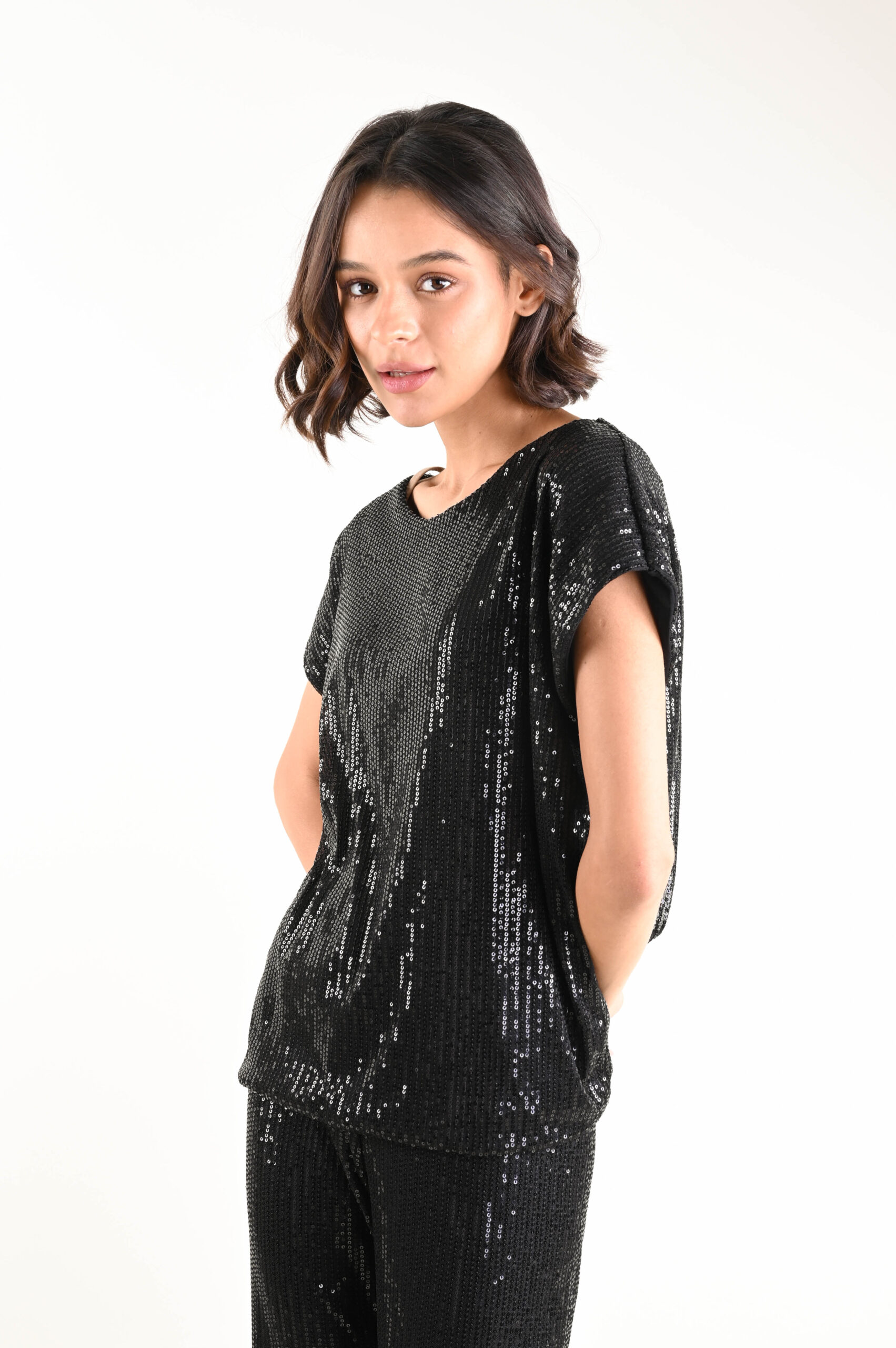 DSC_2579 MAGLIA DI PAILLETTES - Μαύρος, TU