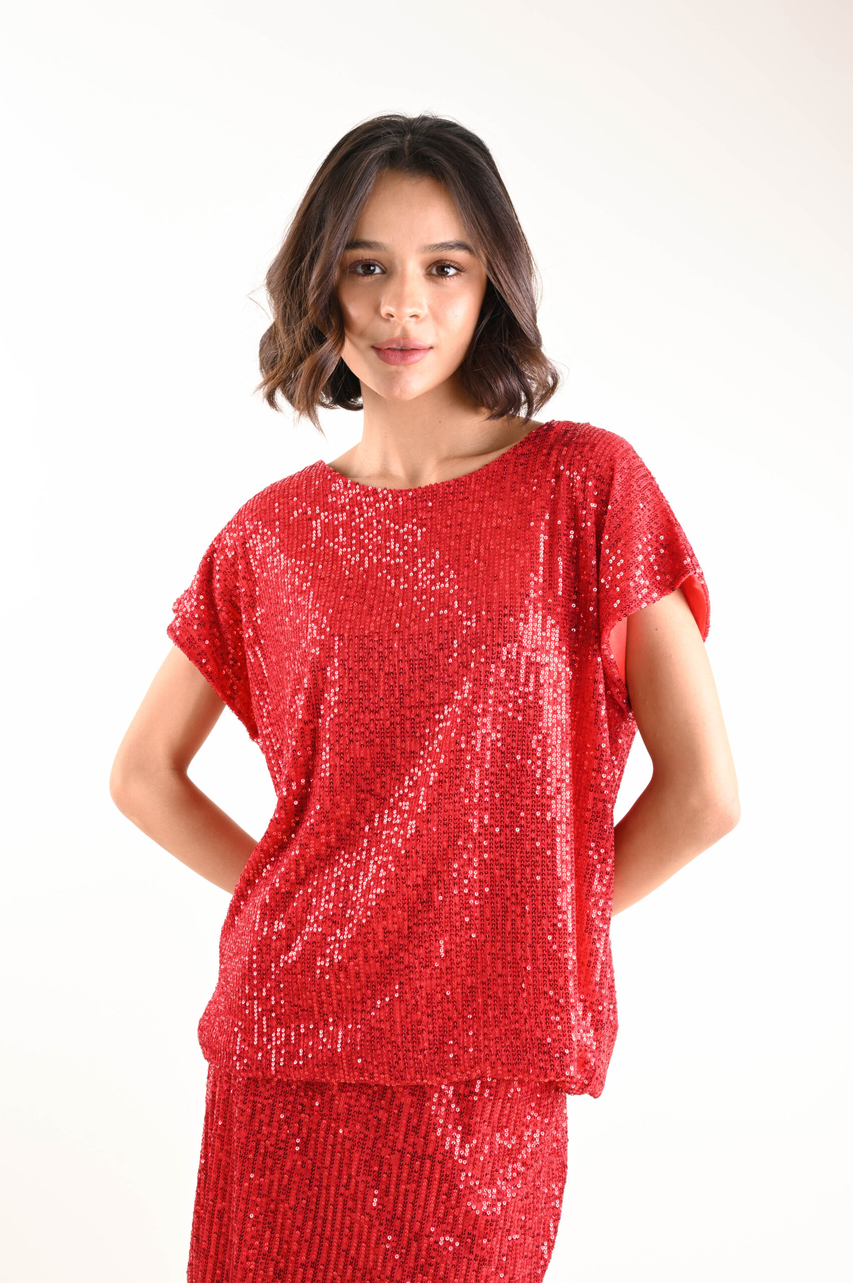 DSC_2605 MAGLIA DI PAILLETTES - Κόκκινος, TU