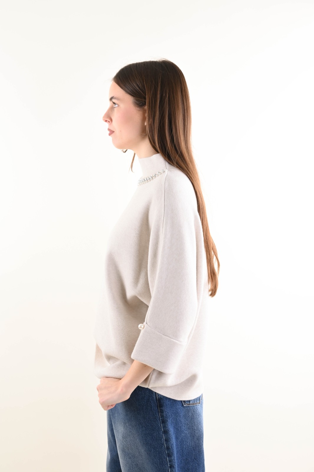 MAGLIA ELEGANTE CON PERLE - immagine 3