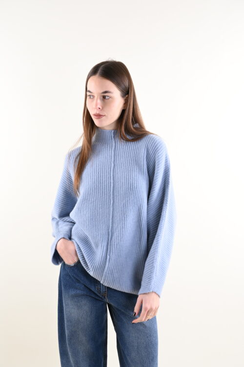 MAGLIA A COSTE COLLO ALTO MORBIDO