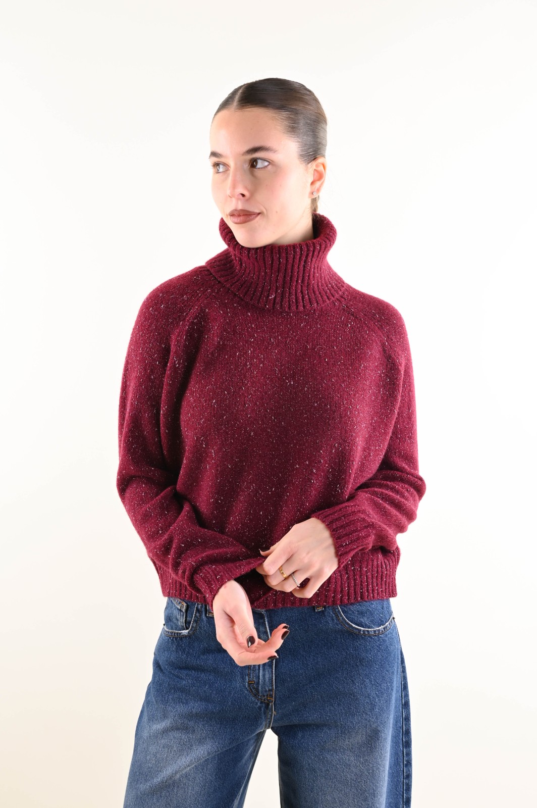 DSC_5968 DOLCEVITA DONNA MORBIDO CON FILO LUREX - Bordeaux, TU