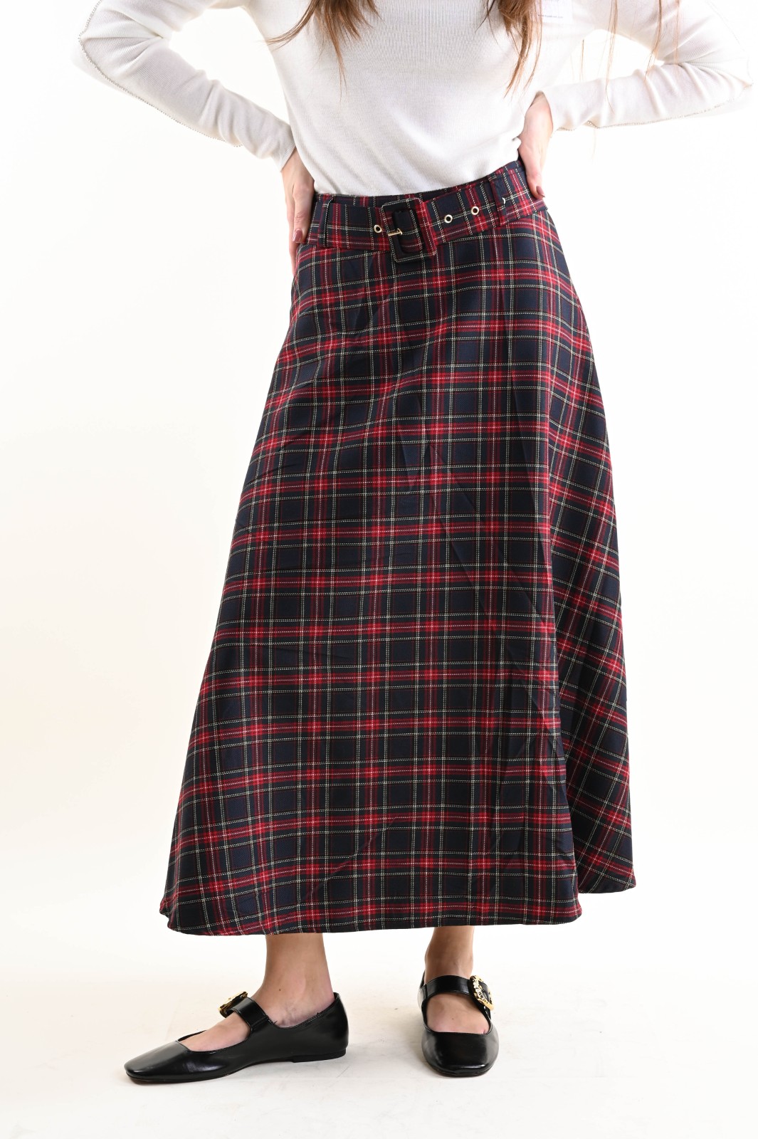 ESG106-90_BLU GONNA FANTASIA TARTAN - Blue, S