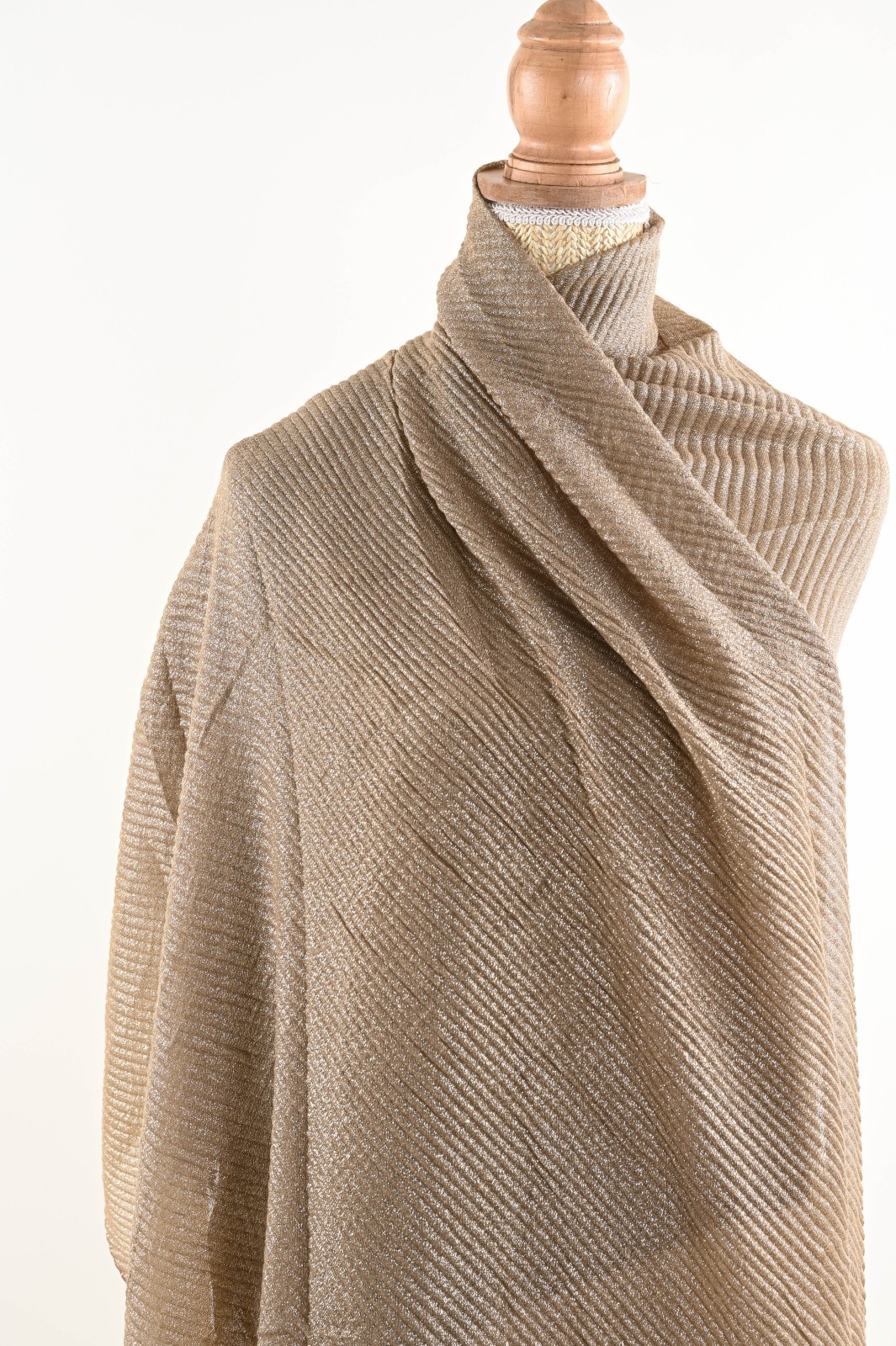 KYF6044-90_TAUPE SCIARPA CON DETTAGLI LUMINOSI - Taupe, TU