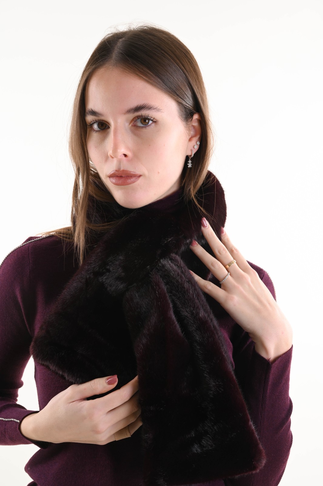 KYF6608-90_BORDEAUX COLLO IN ECOPELLICCIA - Bordeaux, TU