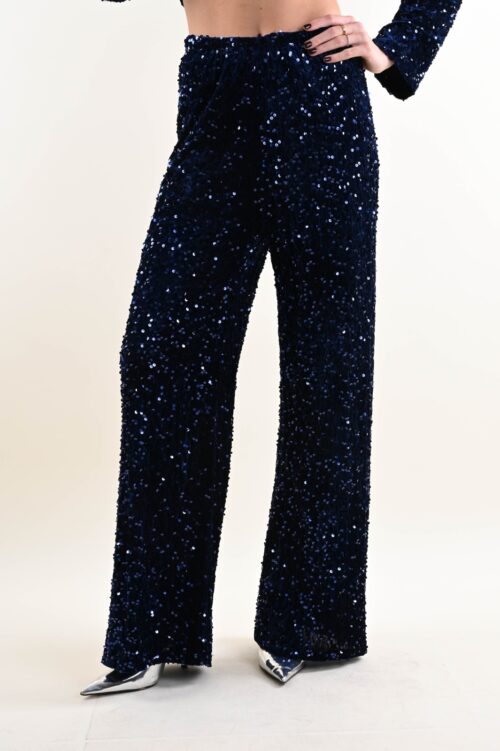 PANTALONI IN VELLUTO CON PAILLETTES