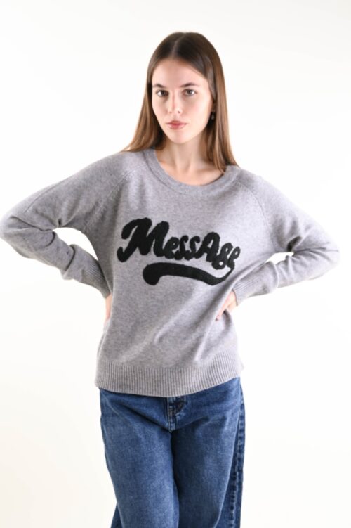 Alternative view of MAGLIA “MESS AGE” CON RICAMO IN RILIEVO