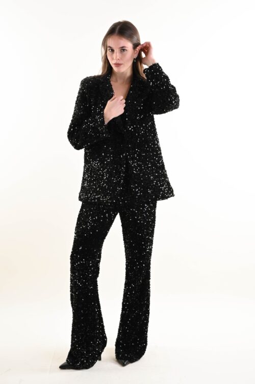 PANTALONI A ZAMPA CON PAILLETTES