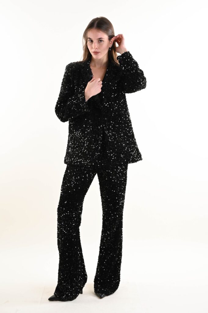 SEQUIN FLARED PANTS 
