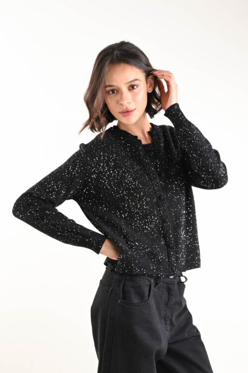 Alternative view of CARDIGAN IN MAGLIA CON PAILLETTES