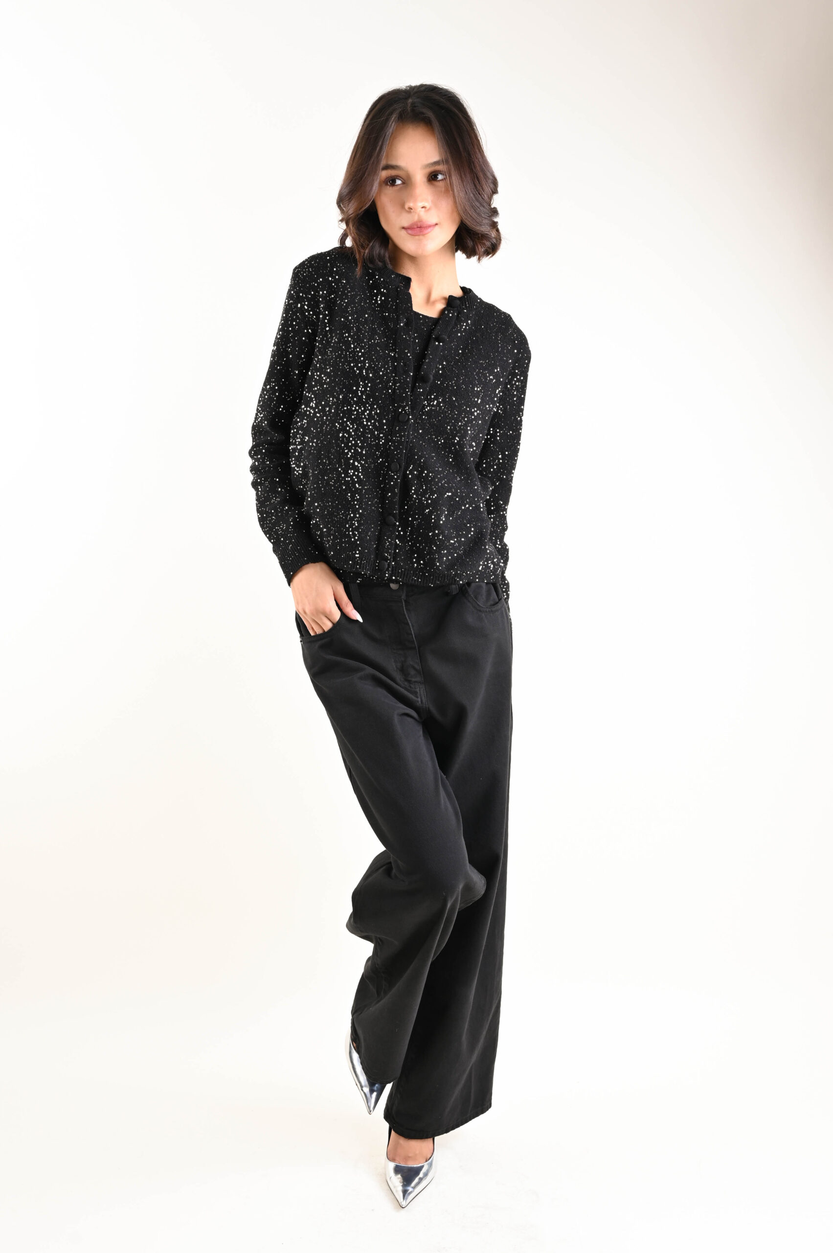 TOP IN MAGLIA CON PAILLETTES - Imagen 4