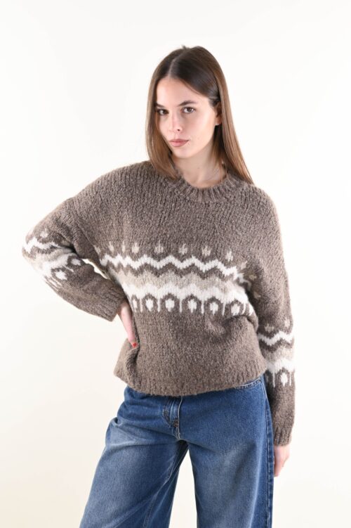 MAGLIONE MORBIDO CON MOTIVO JACQUARD