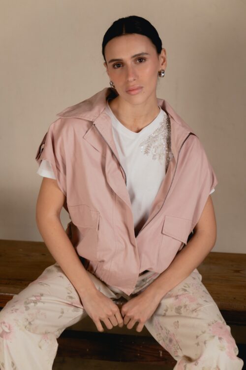 GIACCA GILET CON VITA ELASTICIZZATA