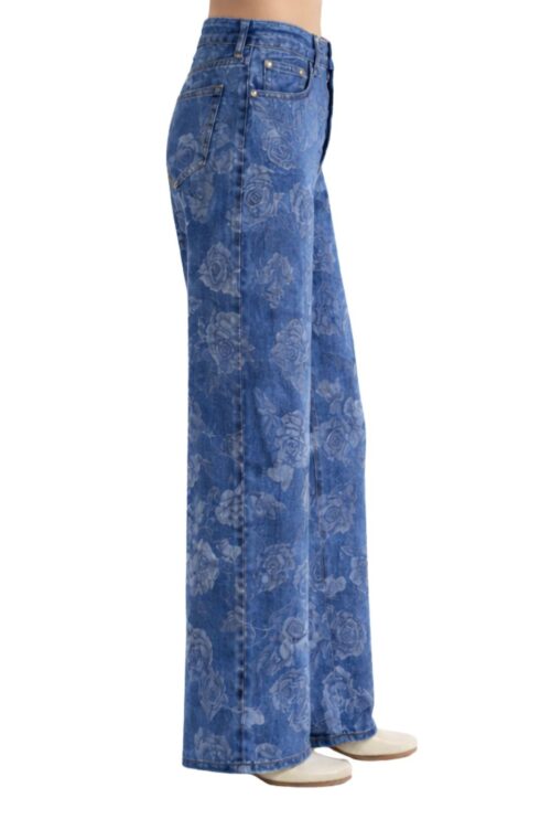 Alternative view of JEANS WIDE LEG CON STAMPA FLOREALE