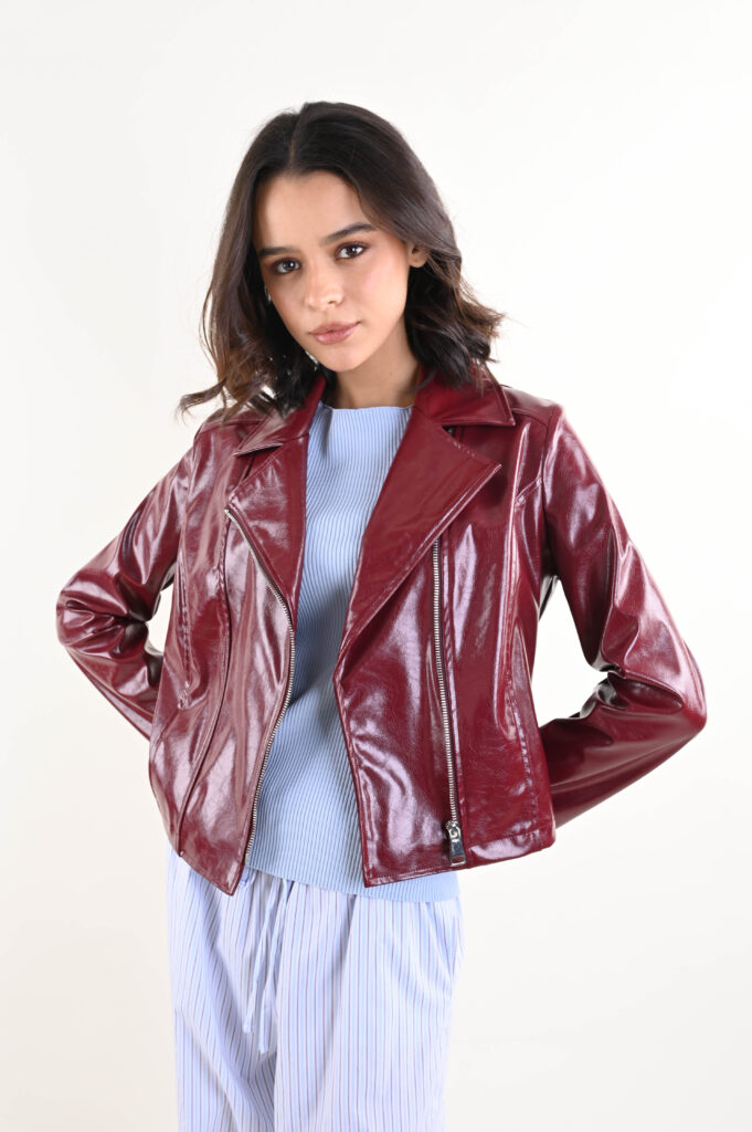 GIUBBINO EFFETTO PELLE LUCIDA 