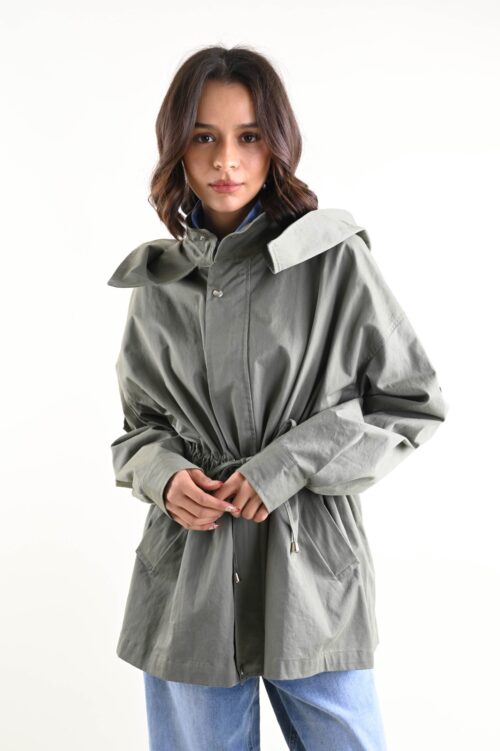 Alternative view of GIACCA CON COULISSE IN VITA E CAPPUCCIO