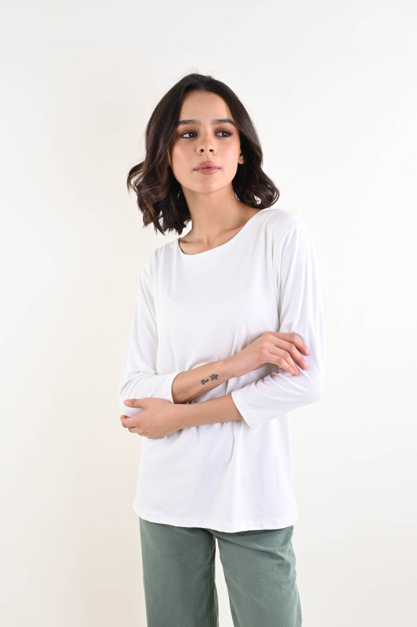 BM26111-06_PANNA MAGLIA MANICA TRE QUARTI - Cream, TU