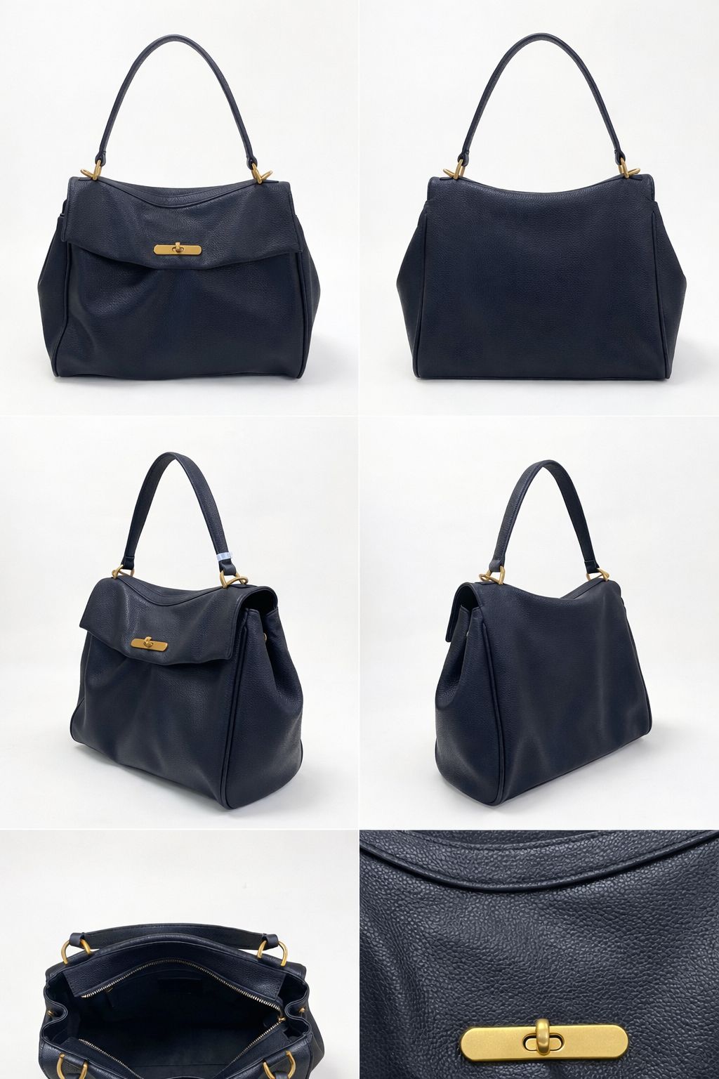 BORSA IN PELLE MARTELLATA CON CHIUSURA METALLICA - immagine 2