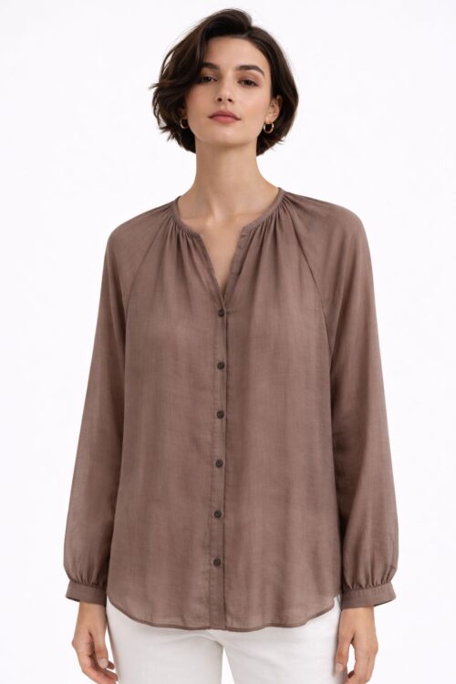 CAMICIA FLUIDA CON SCOLLO MORBIDO