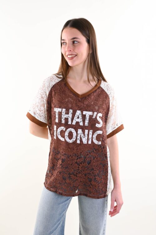T-SHIRT IN PIZZO "THAT'S ICONIC"
