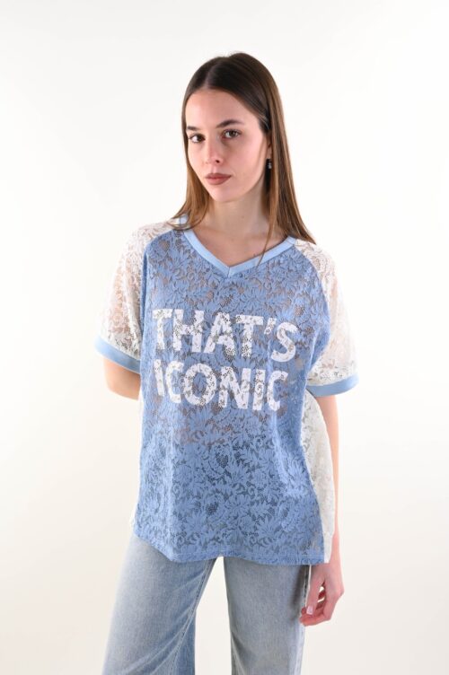 T-SHIRT IN PIZZO "THAT'S ICONIC"