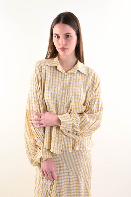 CAMICIA A QUADRI EFFETTO STROPICCIATO