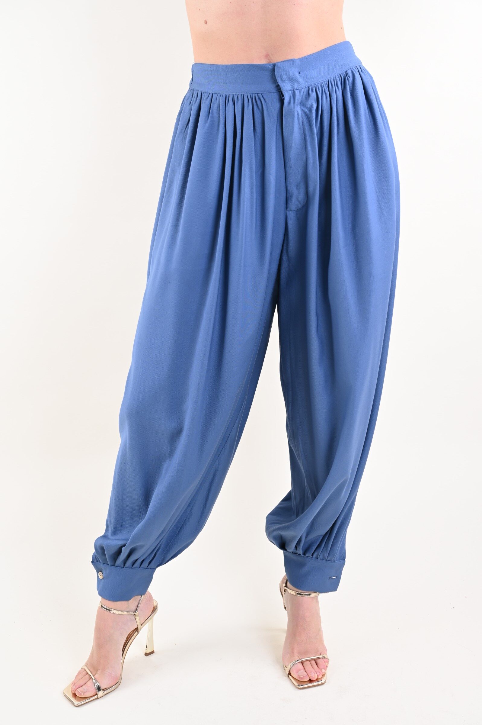 DSC_0138 PANTALONI AMPI CON VOLUME E FONDO ARRICCIATO - Denim, S