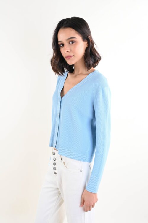 Alternative view of CARDIGAN CON SCOLLO A V E CHIUSURA A BOTTONI