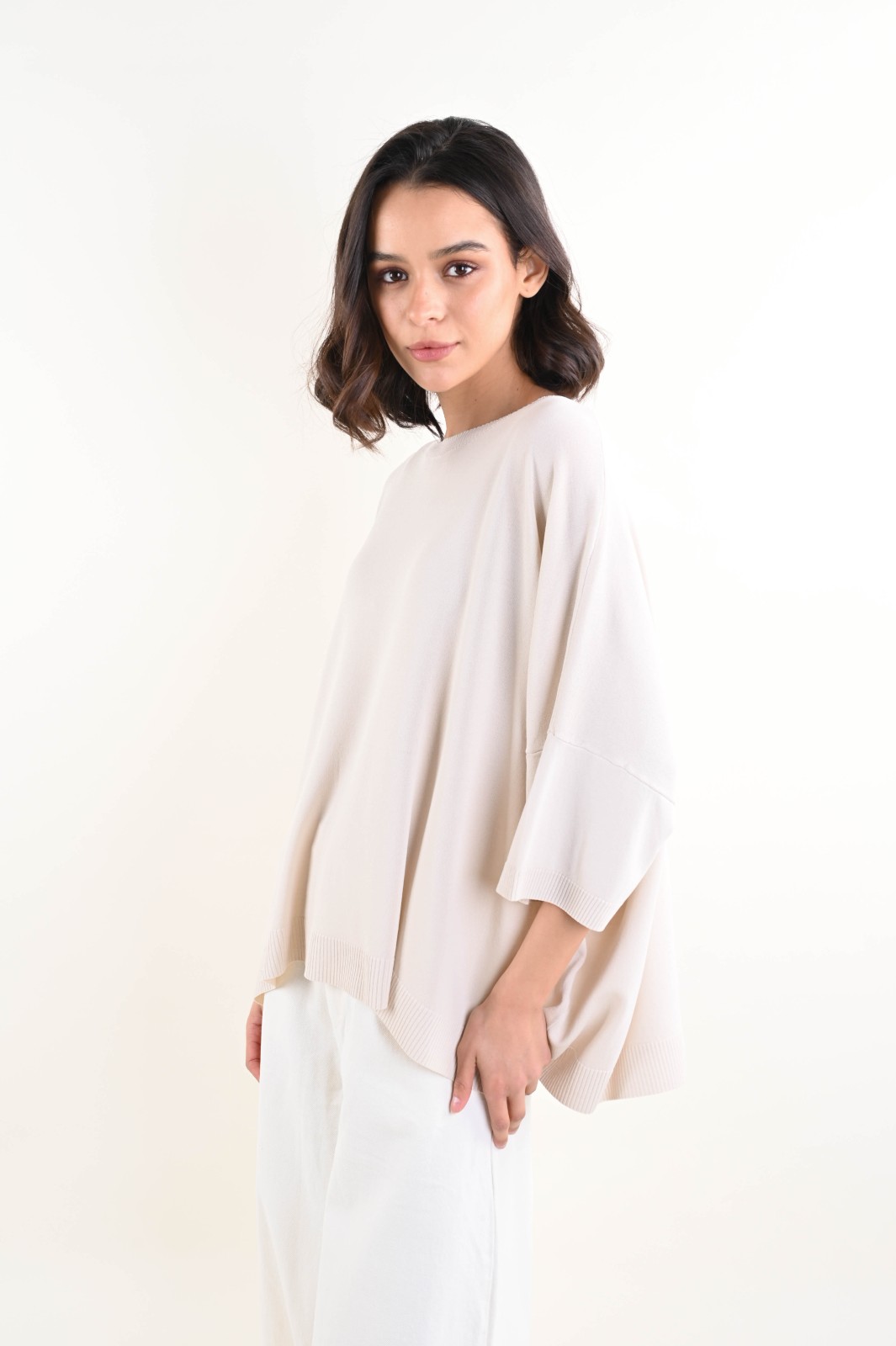 MAGLIA DONNA OVERSIZE CON SCOLLO GIROCOLLO - immagine 4