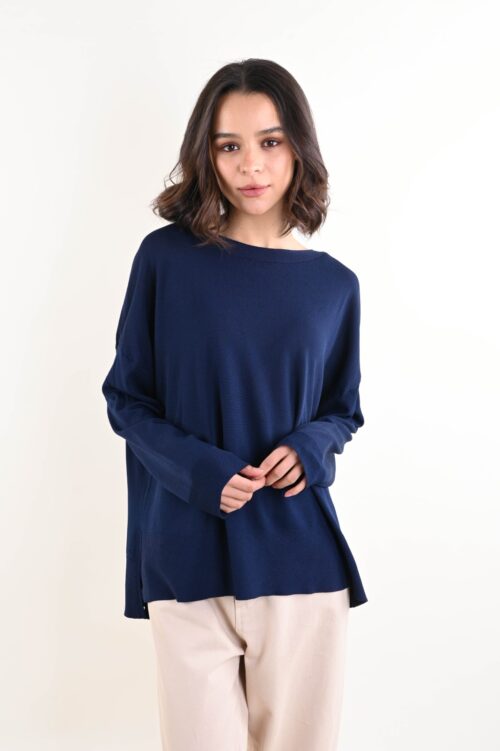 PULLOVER GIROCOLLO CON VESTIBILITÀ AMPIA